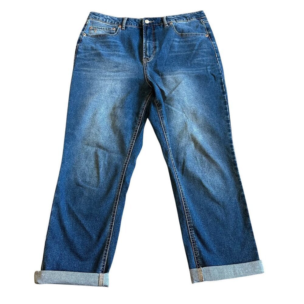 Frye Medium Wash Denim Jeans Casual Cuff Straight Fit Cotton Size 12/31 Women's